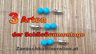 3 Arten bei Schmuckdraht eine Schließe zu montieren Schmuck selber machen [upl. by Lyda685]