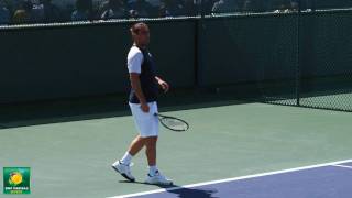 Marcos Baghdatis warming up in slow motion high definition  Indian Wells Pt 23 [upl. by Katsuyama968]