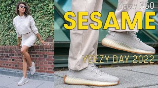 ONE of the BEST COLORWAYS IS BACK Yeezy 350v2 Sesame Review and How to Style [upl. by Corina923]