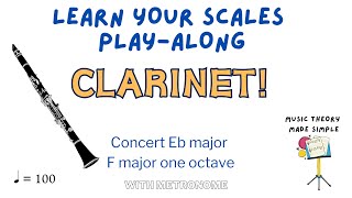 🎵CLARINET F Scale PLAYALONG exercises 🎶 [upl. by Akieluz]