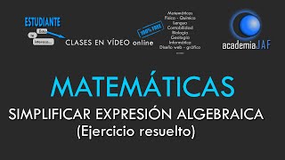 SIMPLIFICAR EXPRESIÓN ALGEBRAICA aplicando productos notables de binomios polinomios  Matemáticas [upl. by Ardelle]