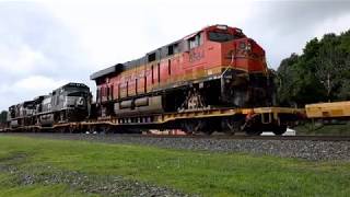 NS Pittsburgh Line Trains at Cresson PA w Wrecked Locomotives [upl. by Odraleba]