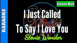 I Just Called To Say I Love You by Stevie Wonder  Karaoke  Lower Key [upl. by Bekha]