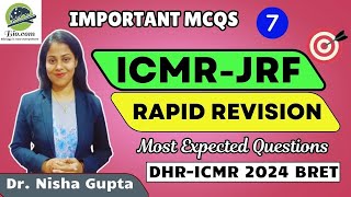 ICMR Revision Series Part7  Expected Questions for ICMR  Biodotcom  Dr Nisha Gupta  icmr jrf [upl. by Nnaeiram]