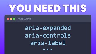 Why you should start using ARIA Attributes in HTML [upl. by Massarelli]