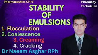 Stability of Emulsion in Physical Pharmaceutics  Pharmacy Technician  Dr Muhammad Naeem Asghar RPH [upl. by Belier539]