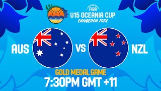 LIVE  FINAL Australia v New Zealand  FIBA U15 Womens Oceania Cup 2024 [upl. by Qulllon311]