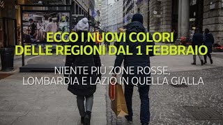 Lombardia e Lazio in zona gialla i nuovi colori delle regioni dal 1 febbraio [upl. by Anikehs196]