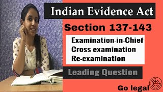 Section 137  143 of Indian Evidence Act  Tutorial  Go legal [upl. by Iffar]