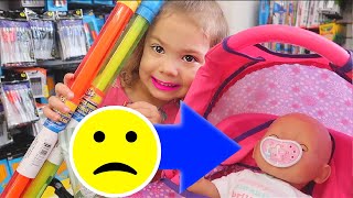 😷Will BABY BORN Baby Doll Goes Back to School Shopping⁉️🤭 Does She Wake Up⁉️ [upl. by Alysia]