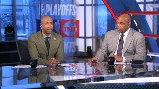 Celtics vs 76ers Game 2 Halftime Report  Inside the NBA  May 3 2018 [upl. by Aved]