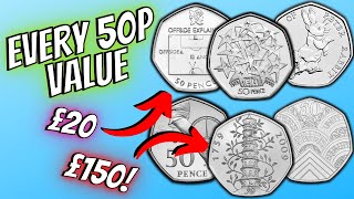 What is EVERY 50p Coin REALLY Worth UK Circulation [upl. by Rees]