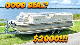 I Bought the BIGGEST and CHEAPEST Pontoon to Rebuild  Episode 1 [upl. by Wickham280]