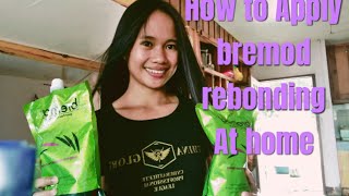 How to apply bremod hair rebonding cream at home [upl. by Olimac]