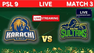 🔴 Multan Sultan vs Karachi Kings Live Streaming  Match 3  PSL9 Live Match Today [upl. by Ahsyak606]