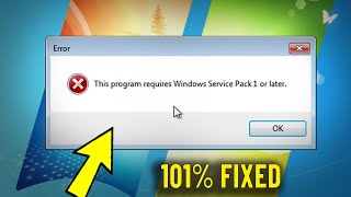 Fix This program requires Windows Service Pack 1 or later Error in Windows 7  How to install Sp1 ✅ [upl. by Swainson863]