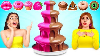 Rich Girl vs Broke Girl Chocolate Fondue Challenge  Crazy Chocolate War by RATATA COOL [upl. by Ambler]