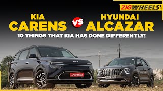 Kia Carens Launched 10 Things It Does Differently vs Hyundai Alcazar [upl. by Hooge89]