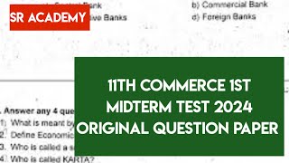 11th commerce first midterm 2024 test original question paper private school [upl. by Trinity509]