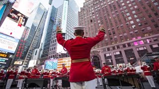 USMC “ The Commandants Own” performs in Times Square NYC  Fleet Week 2018 [upl. by Tristram680]