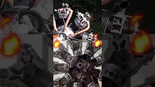 Radial Engine  cylinder radial engine viral shorts automobile mechanical engineering [upl. by Shellans690]