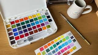 Swatching my Peter Pauper Press Watercolor Palette [upl. by Inoy]