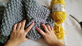 How To Knit A Seed Stitch Scarf Triple Yarn Method Same Skein [upl. by Manvel]