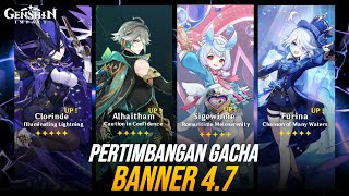 Bahas Posisi META Alhaitham Furina Clorinde amp Sigewinne Banner 47 Genshin Impact  SYNOMARKET [upl. by Oiramat462]