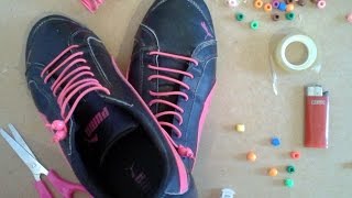 Cintas de elástico para los zapatos detallefemenino tutorial tenis facil [upl. by Hanus853]