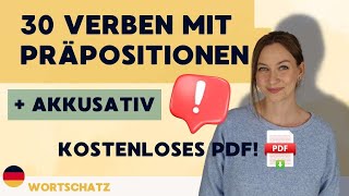 Verben mit Präpositionen  Akkusativ  30 Beispiele  Kostenloses PDF [upl. by Geri]