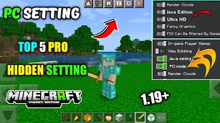 top 5 hidden setting in minecrft  minecraft secret settings in mobile [upl. by Nesilla]