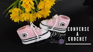 CONVERSE TEJIDO A CROCHET  PASO A PASO  TALLA 69 😍 [upl. by Shifrah455]