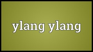 Ylang ylang Meaning [upl. by Aerdnaeel]