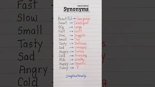 Synonyms  same meaning 💯👩‍🏫✅️ english education grammar englishtips [upl. by Ardnaskela860]