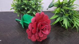 Easy And Beautiful Paper Rose 🌹 making  DIY Flowers [upl. by Omora]