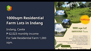 1000sqm Residential Farm Lots in Indang [upl. by Jolene94]