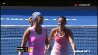 Australian Open 2016  Svetlana Kuznetsova amp Roberta Vinci vs Martina Hingis amp Sania Mirza [upl. by Aihset]