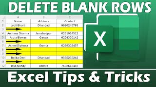 Delete Blank Rows In MS Excel  How to Delete Blank Rows  Delete Empty Cells [upl. by Alaek932]