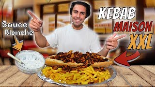 JE MANGE UN INCROYABLE KEBAB XXL MAISON 😋 Kebab  Sauce Blanche Maison [upl. by Roice]