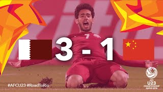 QATAR vs CHINA  AFC U23 Championship 2016 Group Stage [upl. by Sherm]