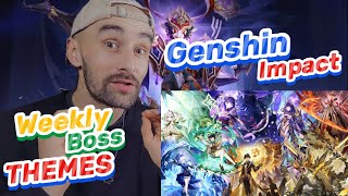 NEW GENSHIN IMPACT PLAYER REACTS TO GENSHIN IMPACT WEEKLY BOSS THEMES [upl. by Norward987]