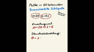 Binomialverteilung Erwartungswert amp Standardabweichung [upl. by Aicinod]