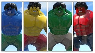 Blue Hulk Vs HulkTransformationVs Yellow Hulk Vs Red Hulk  Lego Marvel Super Heroes Game [upl. by Biegel]