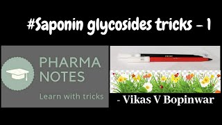 SAPONIN GLYCOSIDES WITH TRICKS1  RRB PHARMACIST EXAM  GPAT  ESIC  PART53 [upl. by Alet445]