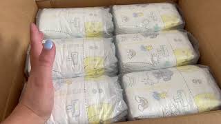 198 Count Pampers Swaddlers Disposable Baby Diapers Review [upl. by Vinita46]