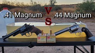 41 Magnum VS 44 Magnum in Ballistics Gel [upl. by Lacie]