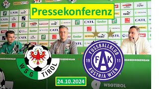 WSG Tirol gegen FAK Austria Wien  Pressekonferenz 24102024 [upl. by Ermey881]