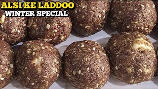 Alsi Ke Laddu recipe  Alsi Ki Pinni  flaxseed Ke Laddu  Sardi special recipe  mykitchen [upl. by Kelula]