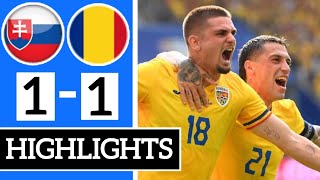 Slovakia Vs Romania 11 Highlights  Razvan Marin Penalty Goal amp Ondrej Duda Goal  Euro 2025 [upl. by Mukund]