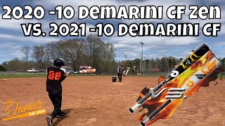 2020 CF Zen vs 2021 CF  Broken in USSSA 10 Bat vs Fresh Out of Wrapper Bat [upl. by Yrollam]